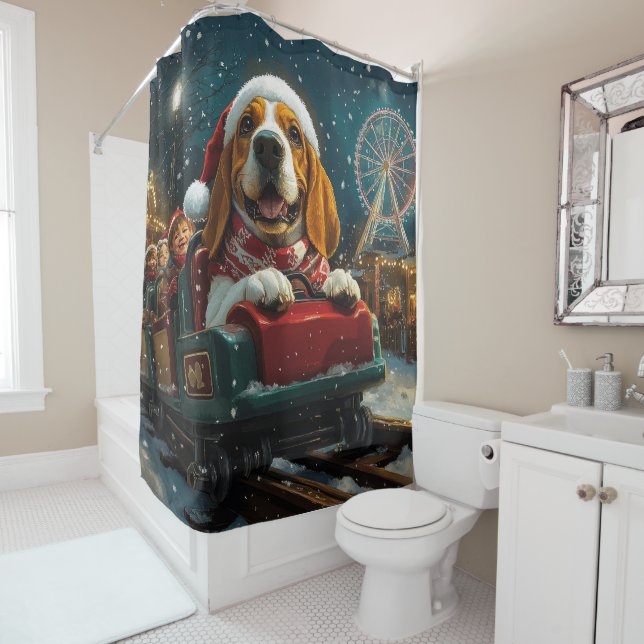 Basset Hound Dog Roller Coaster Christmas (In Situ)