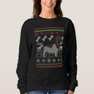 Basset Hound Dog Santa Claus Ugly Christmas Patter Sweatshirt