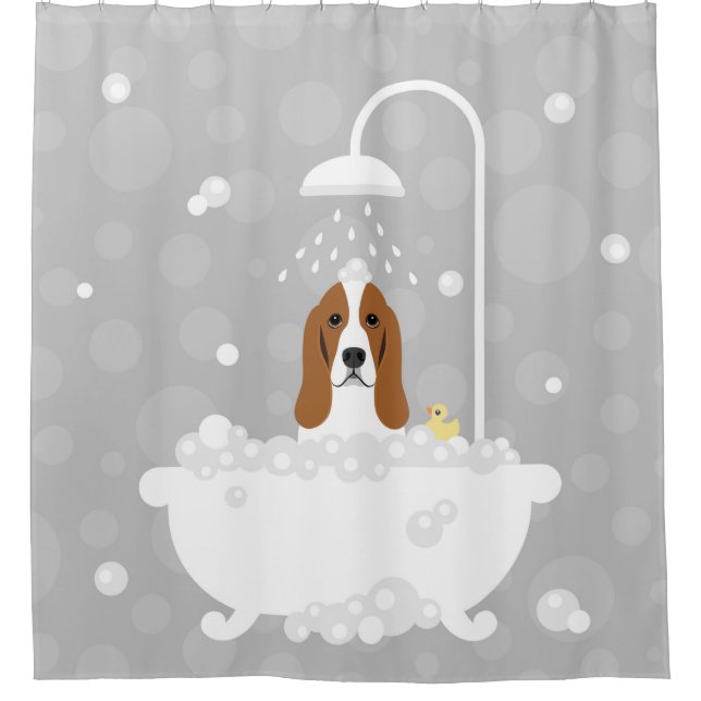 Basset Hound Dog Shower Curtain (Front)