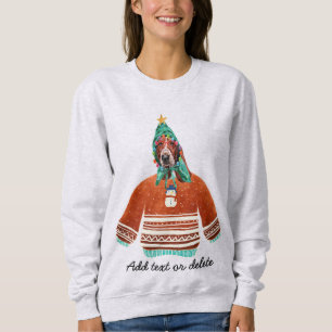 Basset Hound Dog Ugly Christmas Dog Mom Sweatshirt