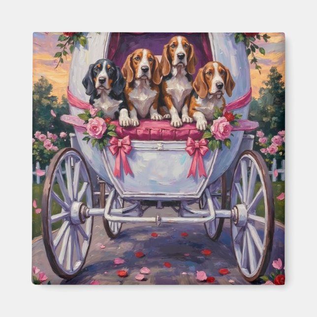 Basset Hound Dog Valentine's Day  Magnet (Front)