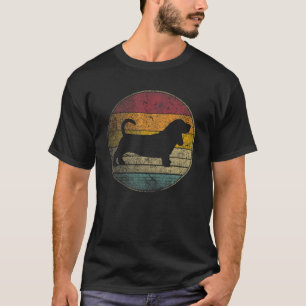 Basset Hound Dog Vintage Distressed Retro Silhouet T-Shirt
