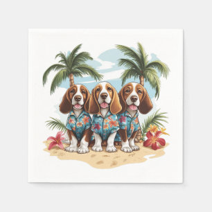 Basset Hound Dogs Hawaiian Shirts Napkin