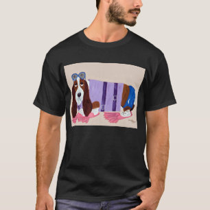 Basset Hound en T-shirt à nageoires