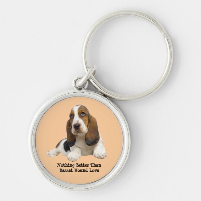 Basset Hound Fabulous Face Keychain (Front)
