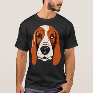 Basset Hound Face Cute toon Puppy Lover T-Shirt