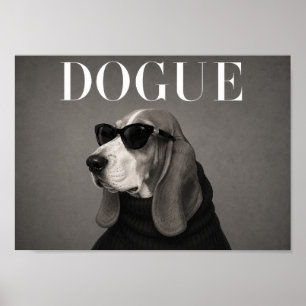 Basset Hound Fashion Dog Art Print