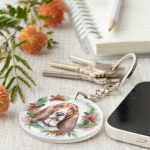 Basset Hound Festive Wreath de Noël Pup