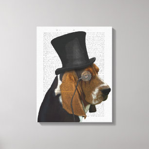 Basset Hound, Formal Hound and Hat Canvas Print