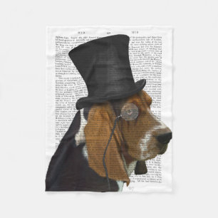 Basset Hound, Formal Hound and Hat Fleece Blanket
