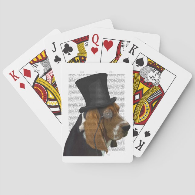 Basset Hound, Formal Hound and Hat Playing Cards (Back)