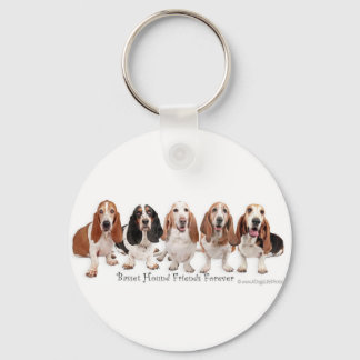 Basset Hound Friends Forever Keychain