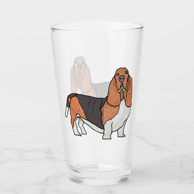 Basset Hound Glass (Front)