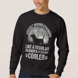 Basset Hound Grandpa Moon Vintage Dog Father's Da Sweatshirt