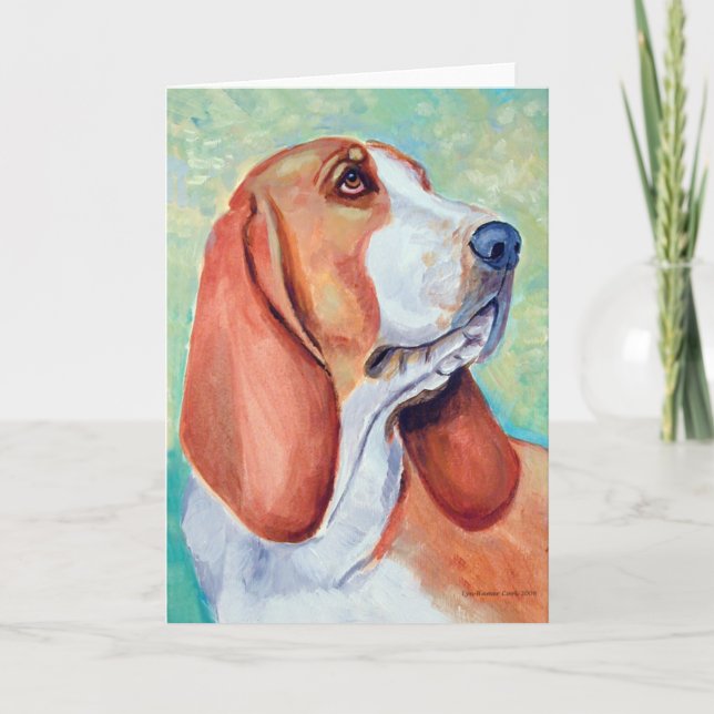 Basset Hound Greeting Cards (Front)