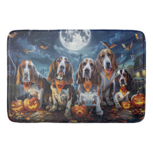 Basset Hound Halloween Spooky Bath Mat