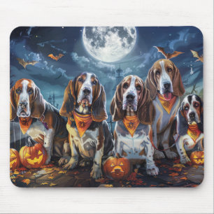 Basset Hound Halloween Spooky Mouse Pad