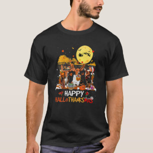 Basset Hound Happy Hallothanksmas Halloween Thanks T-Shirt