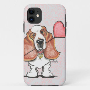 Basset Hound Heart Balloon iPhone 11 Case