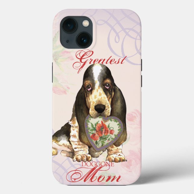 Basset Hound Heart Mom Case-Mate iPhone Case (Back)