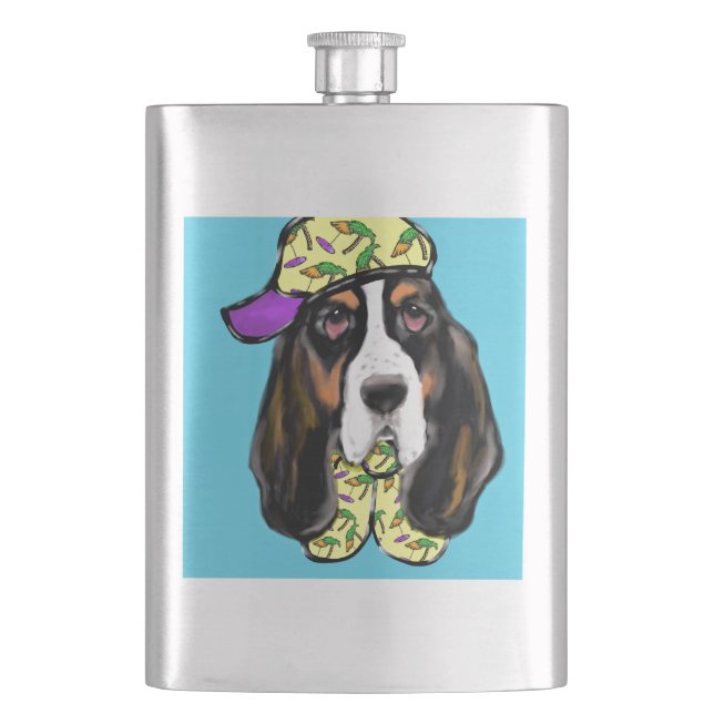 Basset Hound Hip Flask (Front)