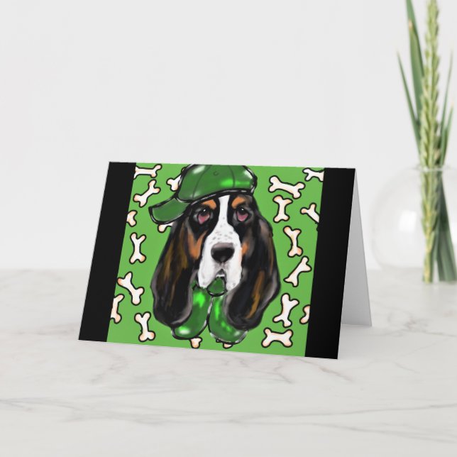 Basset Hound Holiday Card (Front)