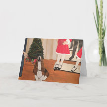 Basset Hound Holiday Concert blank Card