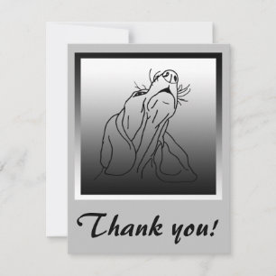 Basset Hound Howling Greeting Thank You Card
