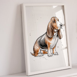 Basset Hound   Impression de chien   Impression d'