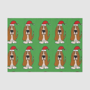 Basset Hound in Santa Hat Christmas Tissue Paper
