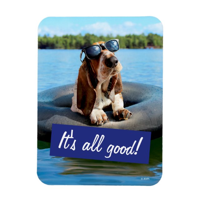 Basset Hound In Sunglasses Magnet (Vertical)