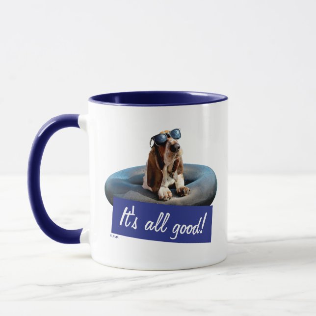Basset Hound In Sunglasses Mug (Left)