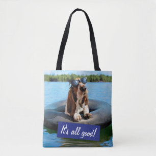 Basset Hound In Sunglasses Tote Bag