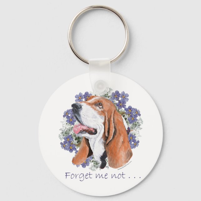 Basset Hound Keepsake Keychain (Front)