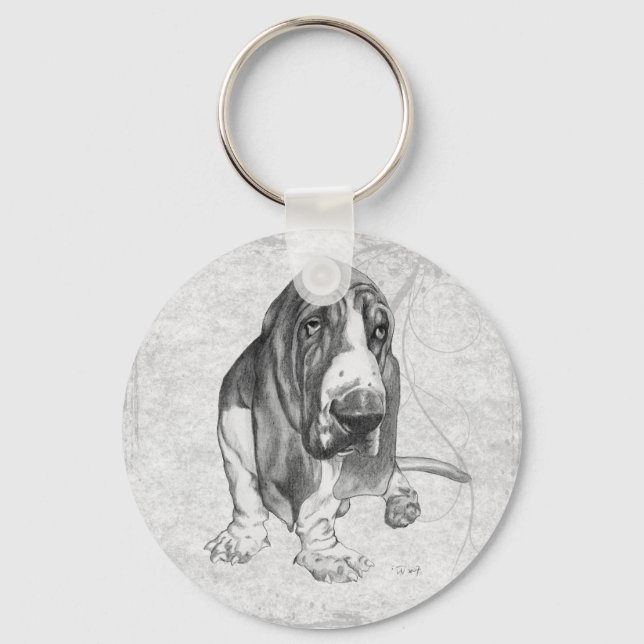 Basset Hound Keychain (Front)