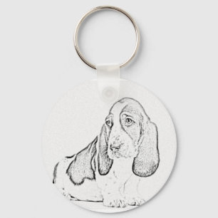 Basset hound keychain