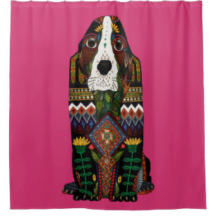 Basset Hound love fuchsia pink