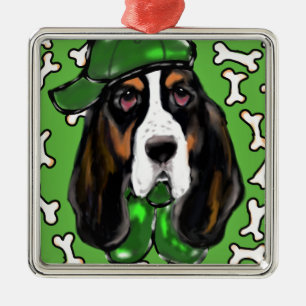 Basset Hound Metal Ornament