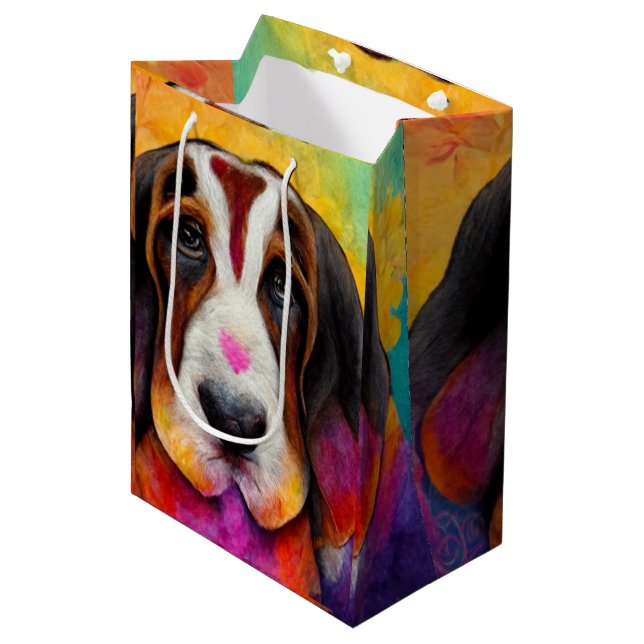 Basset hound mignon chien sac cadeau chien (Devant Angle)