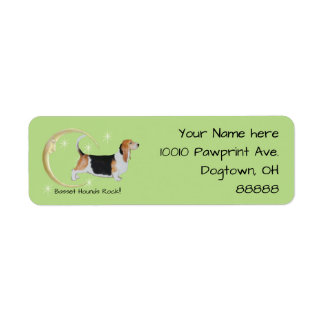 Basset Hound, Moon and Stars