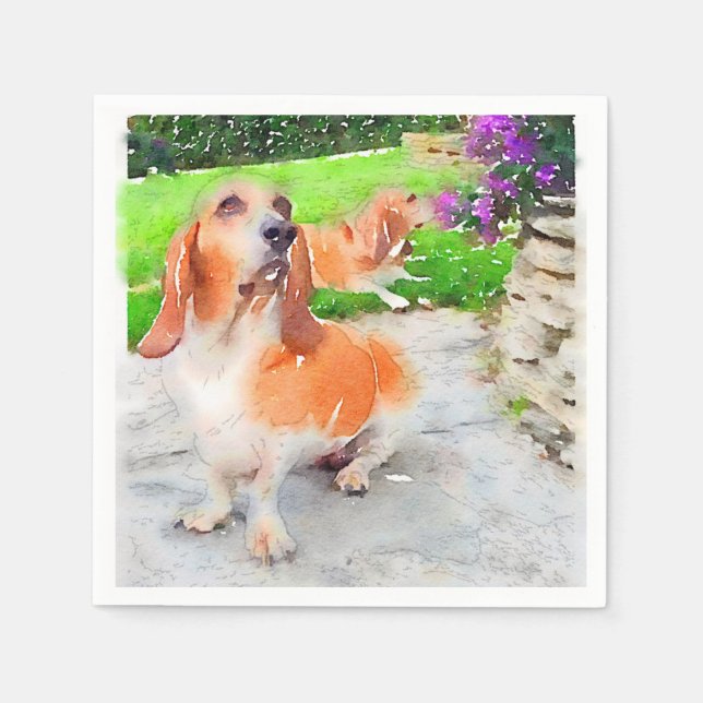 Basset hound Napkins (Front)