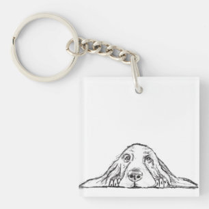basset hound noir blanc yeux de chiot simple
