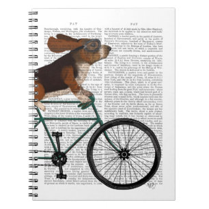 Basset Hound on Bicycle Notebook