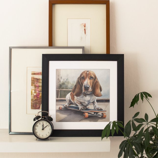 Basset Hound on skateboard Poster (Creator Uploaded)