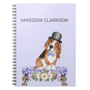 Basset Hound on Stool  Notebook