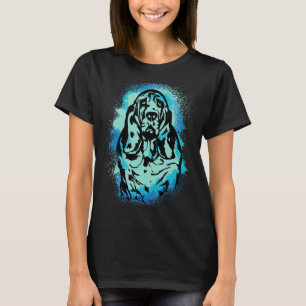 Basset Hound Paint Blue Design Dog Mom Dad T-Shirt
