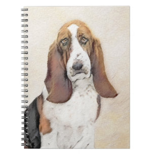 Basset Hound Painting - Cute Original Dog Art Notebook