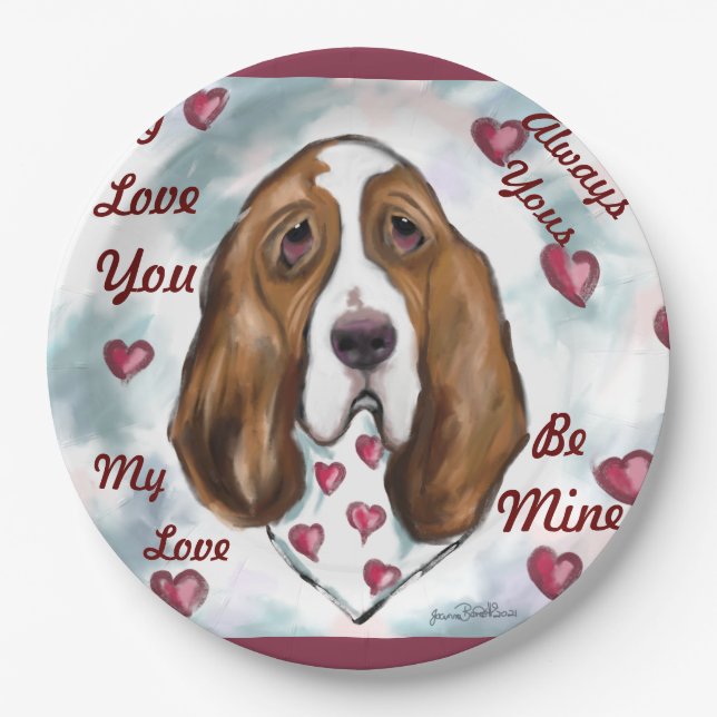 BASSET HOUND PAPER PLATE (Front)