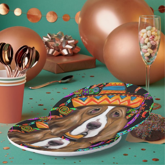 BASSET HOUND PAPER PLATE (Multi)