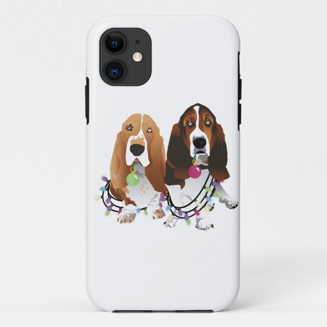 Basset Hound Peace Love Joy Christmas Design Case-Mate iPhone Case (Back)